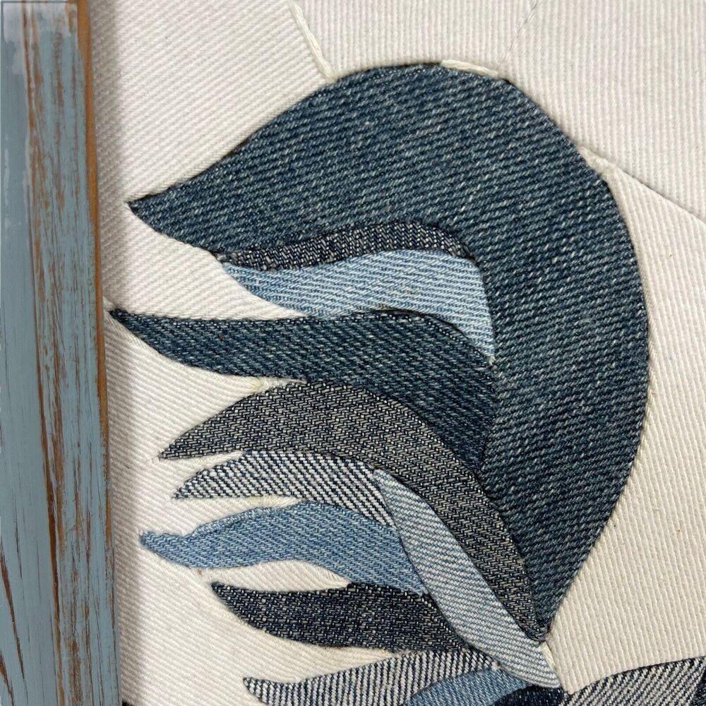 Handmade Rooster Fabric Collage Framed Artwork Patchwork - Picture 9 of 16